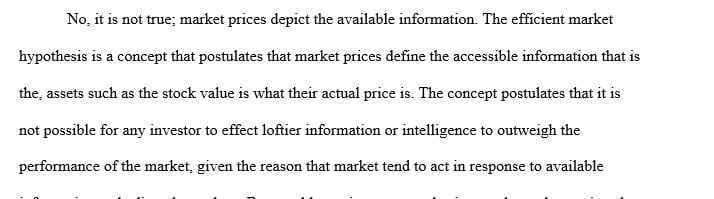 Efficient Capital Markets Hypothesis