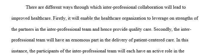 Explain how interprofessional collaboration will help reduce errors