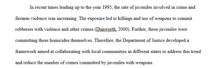 Explain the program in depth and its effectiveness in reducing juvenile weapons crimes.