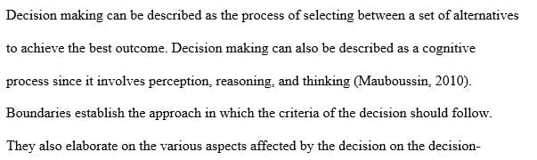 Explain what boundaries are and why they are important in decision-making