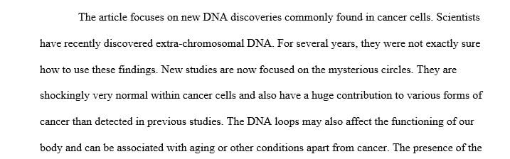 Find a topic over biology that is in the news