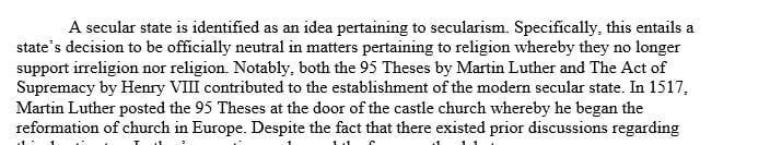 How do these two documents contribute to the establishment of the modern secular state