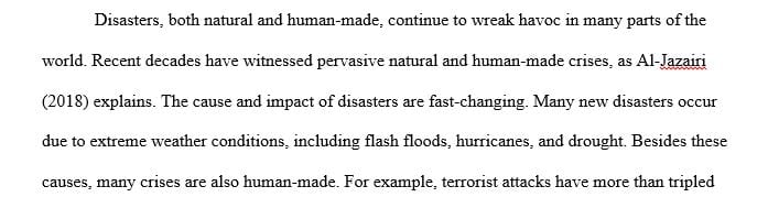 How do you see the described changes impacting humanitarian aid