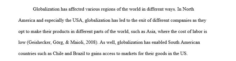 How has globalization affected different world regions
