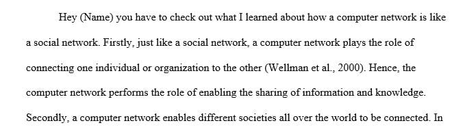 How is a computer network like a social network