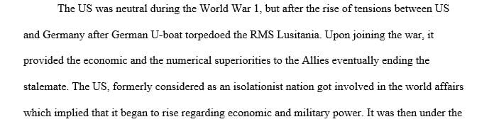 How was World War I a turning point for the United States