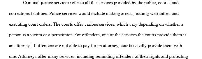 How would you define criminal justice services