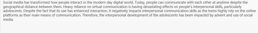 Impact of social media on adolescents