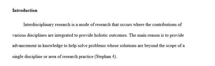 Interdisciplinary research.