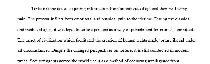 Is torture permissible to an individual