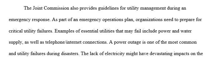Pick 2 of the six Joint Commission six critical aspects of emergency response