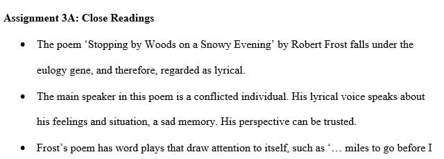 Poetry Analysis Essay (3G) that defends a thesis you developed through a close critical reading