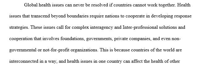 Present an essay about the role of nursing in global health