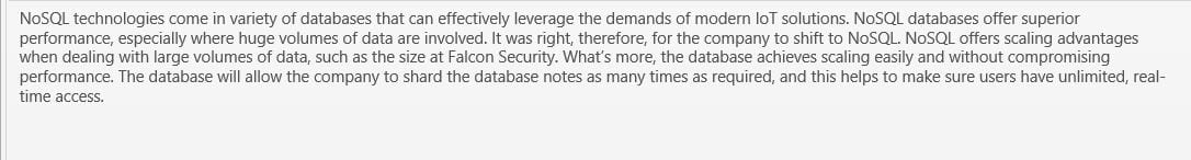 Present the argument to the Falcon Security CEO that switching to a more dynamic database structure
