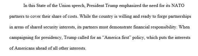 President Trump made a foreign policy remarks during the State of the Union speech.
