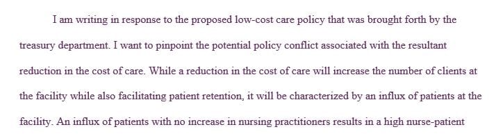 Propose what you believe may potentially become policy conflicts and what changes will need to be implemented