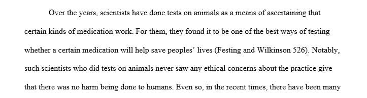 Public debate on testing animals explanation in Rogerian Method.