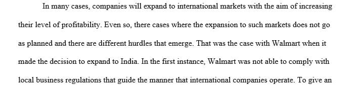 Research and discuss two articles that detail difficulties experienced by Walmart