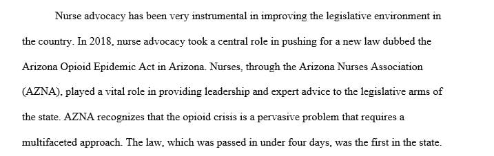 Research legislation that has occurred within the last 5 years at the state or federal level