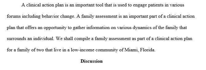 Select a family within your community to complete the assignments