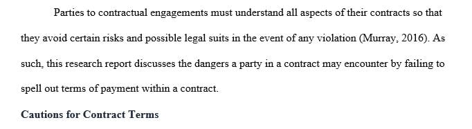 Submit a Contract Research Report that addresses the following prompt