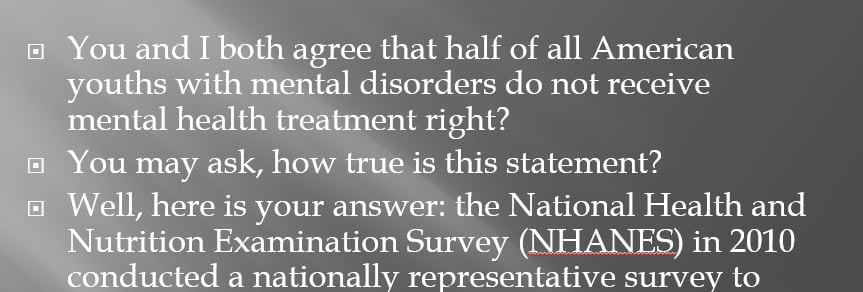 The problem of mental illness among American youth
