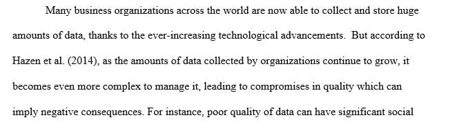What are the business costs or risks of poor data quality