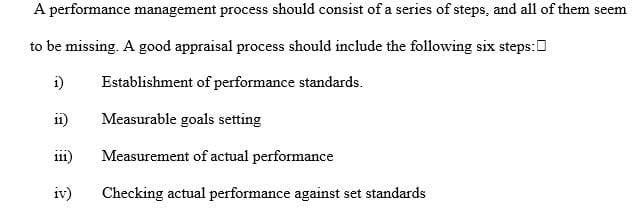 What important elements are missing in the performance management process