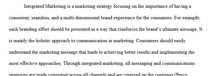 What is integrated marketing and how does it fit in a marketing plan