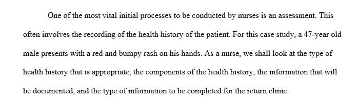 What sort of information will be documented by the nurse