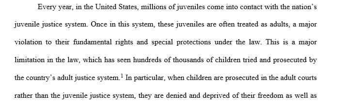 Write a 6 page secondary sources paper on the Juvenile Justice Reform Act of 2018