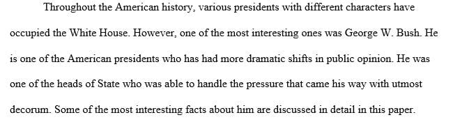 Write about Any interesting facts about George W Bush