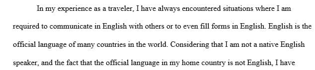 Write about yourself as a traveler and your goals this term.