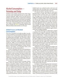 Compare and contrast the attitudes and rates of drinking today