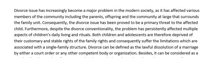 4 pages argumentative essay on effects Of Divorce On Children