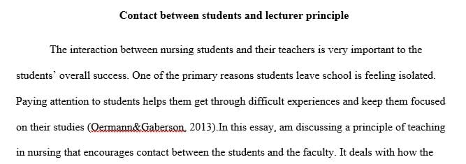 A Guide for Faculty lists several principles for selecting learning activities