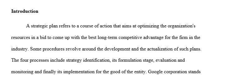 A strategic management plan addresses four different management functions