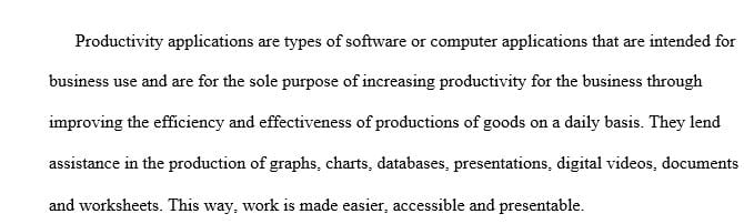Ability to use online productivity tools and how they contribute to increased productivity in the work environment
