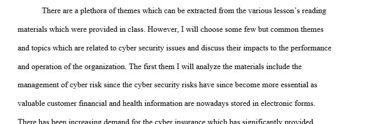 Assess the degree to which the material from this lesson addresses or facilitates (or not) optimizing the value of a cyber security program