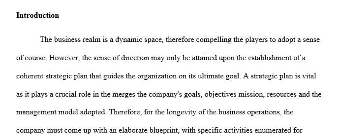 Briefly explain the importance of a strategic plan for an organization.