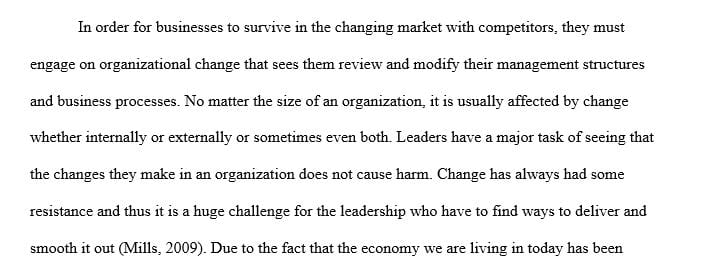 Choose an organization at which you have worked or with which you are familiar.
