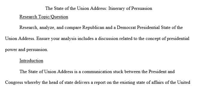 Compare and contrast President Clinton and President Ford Presidential State of the Union Address