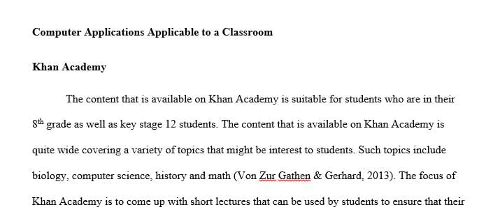 Computer applications can be very helpful in the classroom.