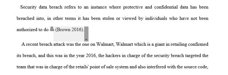Conduct research and write a synopsis of a recent (2015-present) company's cybersecurity breach