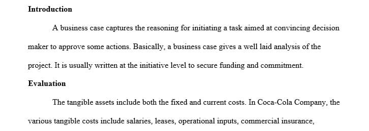 Create a business case for your technology introduction project.