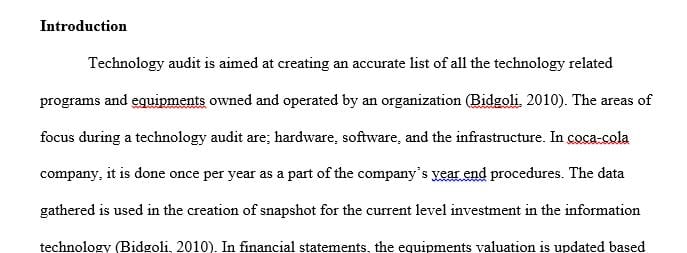 Create an overview of the technology currently being used by your organization.