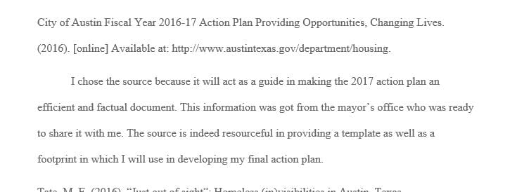 Create and submit an annotated bibliography of research supporting your action plan