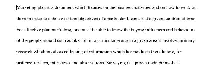 Create the research section of your marketing plan in minimum of 700 words.