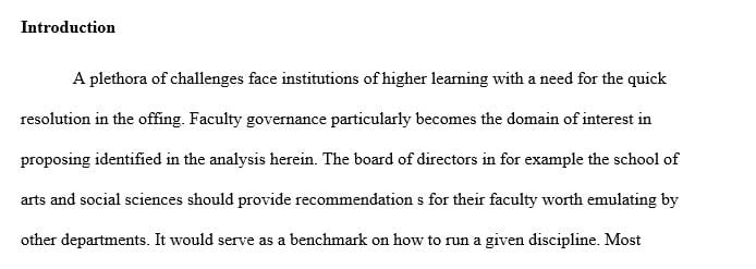 Develop a proposal to present to the (fictitious) governing board of Anytown University