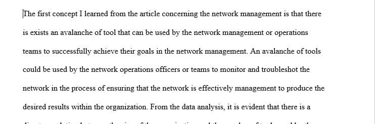 Discuss at least two network management concepts you learned from the paper.